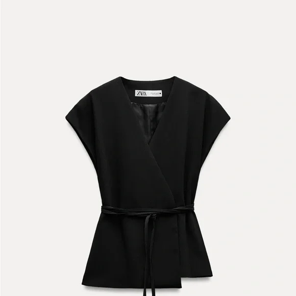 NWT Zara belted vest or crossover over blouse - Picture 2 of 6